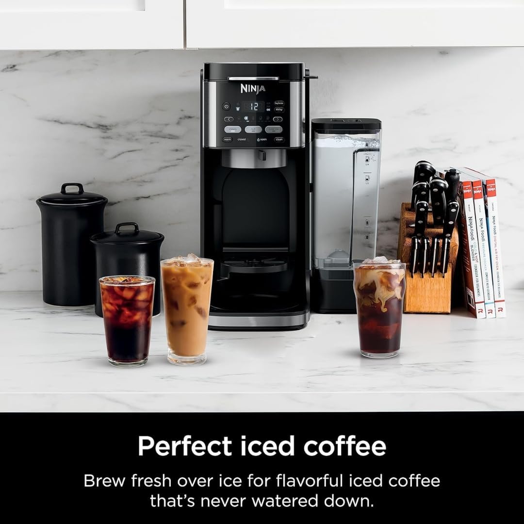 Ninja DualBrew Pro CFP101 Drip Coffee Maker – Hot & Iced, K-Cup Compatible, 3 Brew Styles, 60oz Reservoir – Black