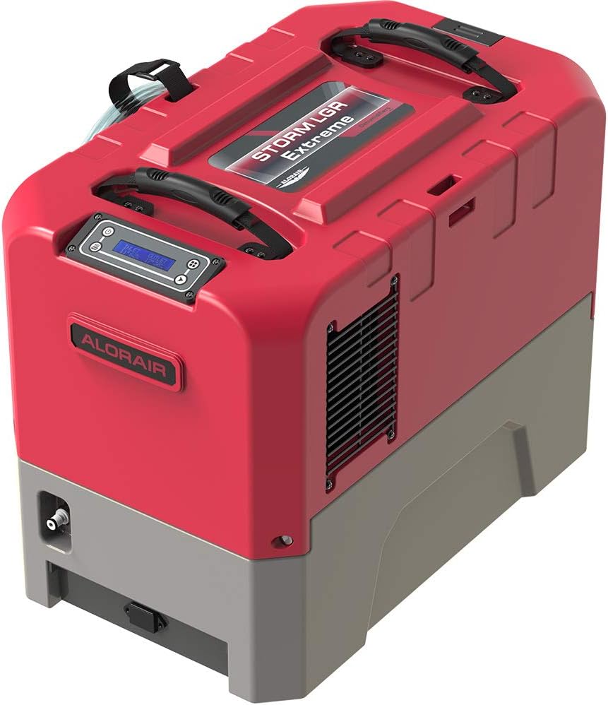 ALORAIR LGR Commercial Dehumidifier with Pump Drain Hose, 180 Pint Large Capacity Crawl Space Dehumidifier for Water Damage Restoration, Basements Warehouse & Job Sites, 5 Years Limited Warranty, Red