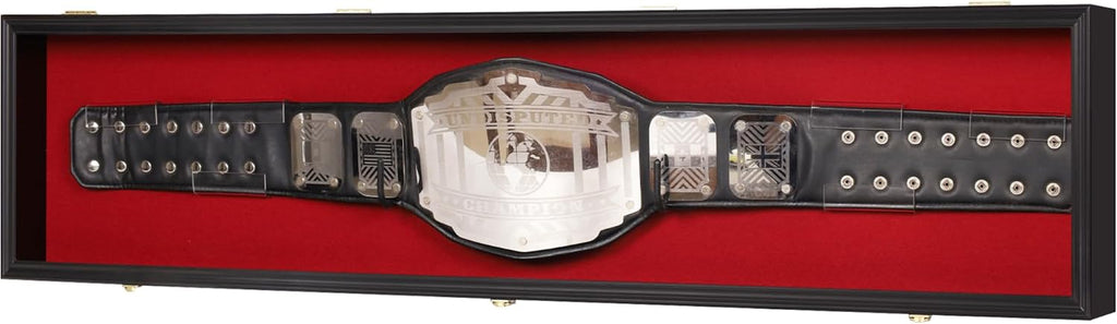 54' Wrestling Championship Belt Display Case Boxing Belt Wall Mount Display Case Shotgun Cabinet Shadow Box W/98% UV Acrylic Door Lockable