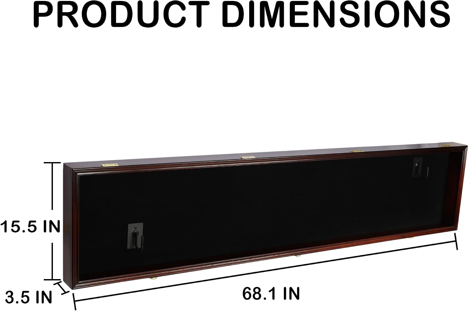 68' Hockey Stick Display Case Ice Hockey Puck, Musket Long Barrel shotgun Wall Cabinet or Wrestling Belt Display Case Rack Frame – Mahogany Finish