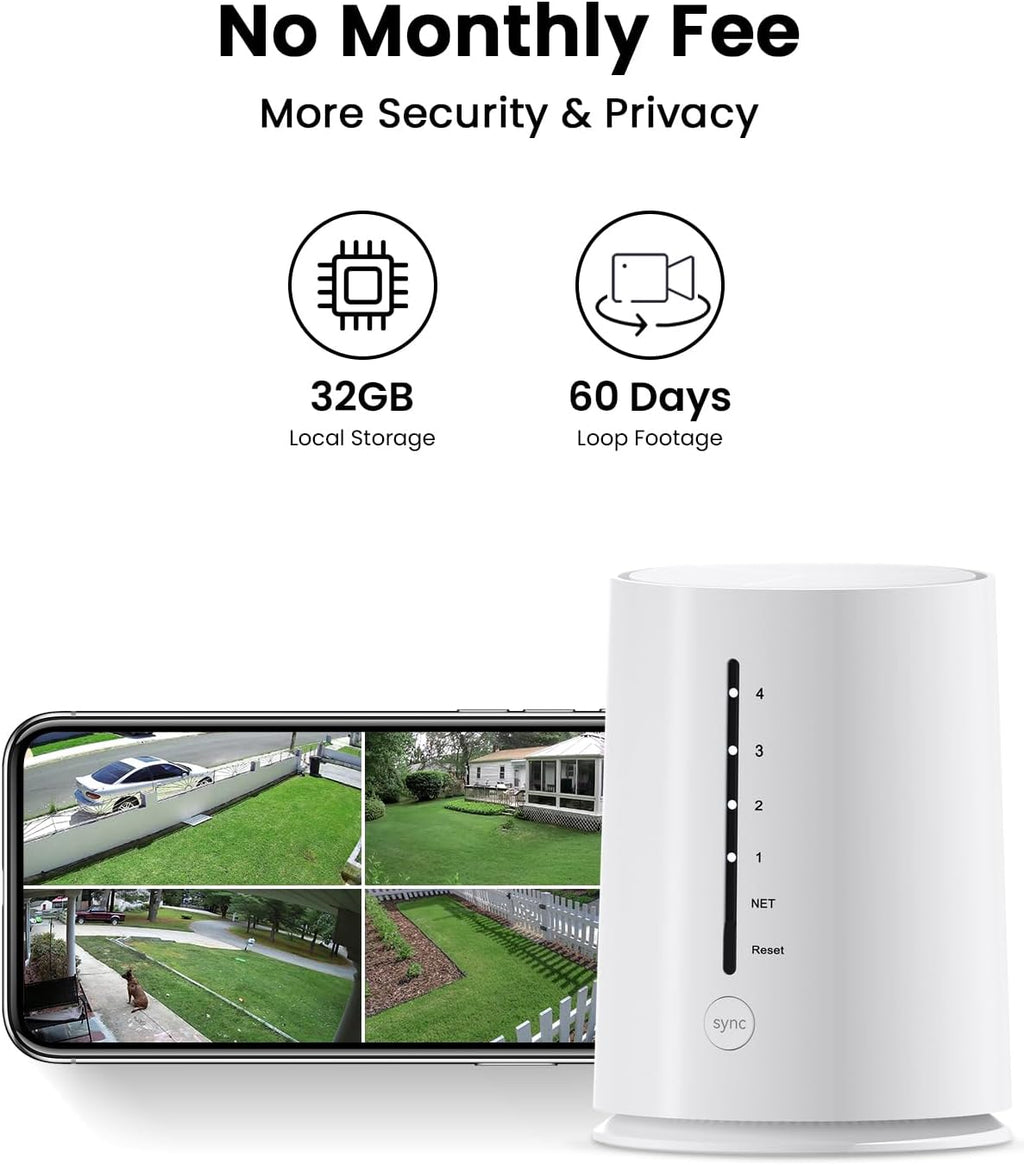 Security Cameras Wireless Outdoor, No Monthly Fee Solar Camera Outdoor Wireless, 4-Camera 2K Home Security Camera System with Base Station, Local Storage, PIR Motion Detection, Color Night Vision