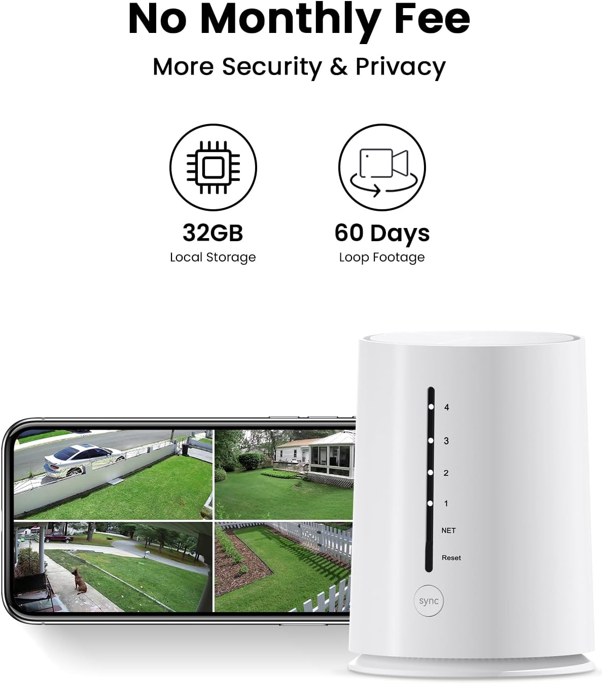 Security Cameras Wireless Outdoor, No Monthly Fee Solar Camera Outdoor Wireless, 4-Camera 2K Home Security Camera System with Base Station, Local Storage, PIR Motion Detection, Color Night Vision
