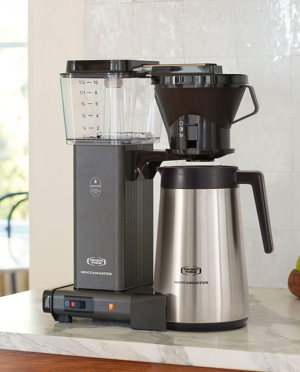Technivorm Moccamaster 79317 KBGT thermal Carafe 10-Cup Coffee Maker 40 Ounce, Stone Grey 1.25l