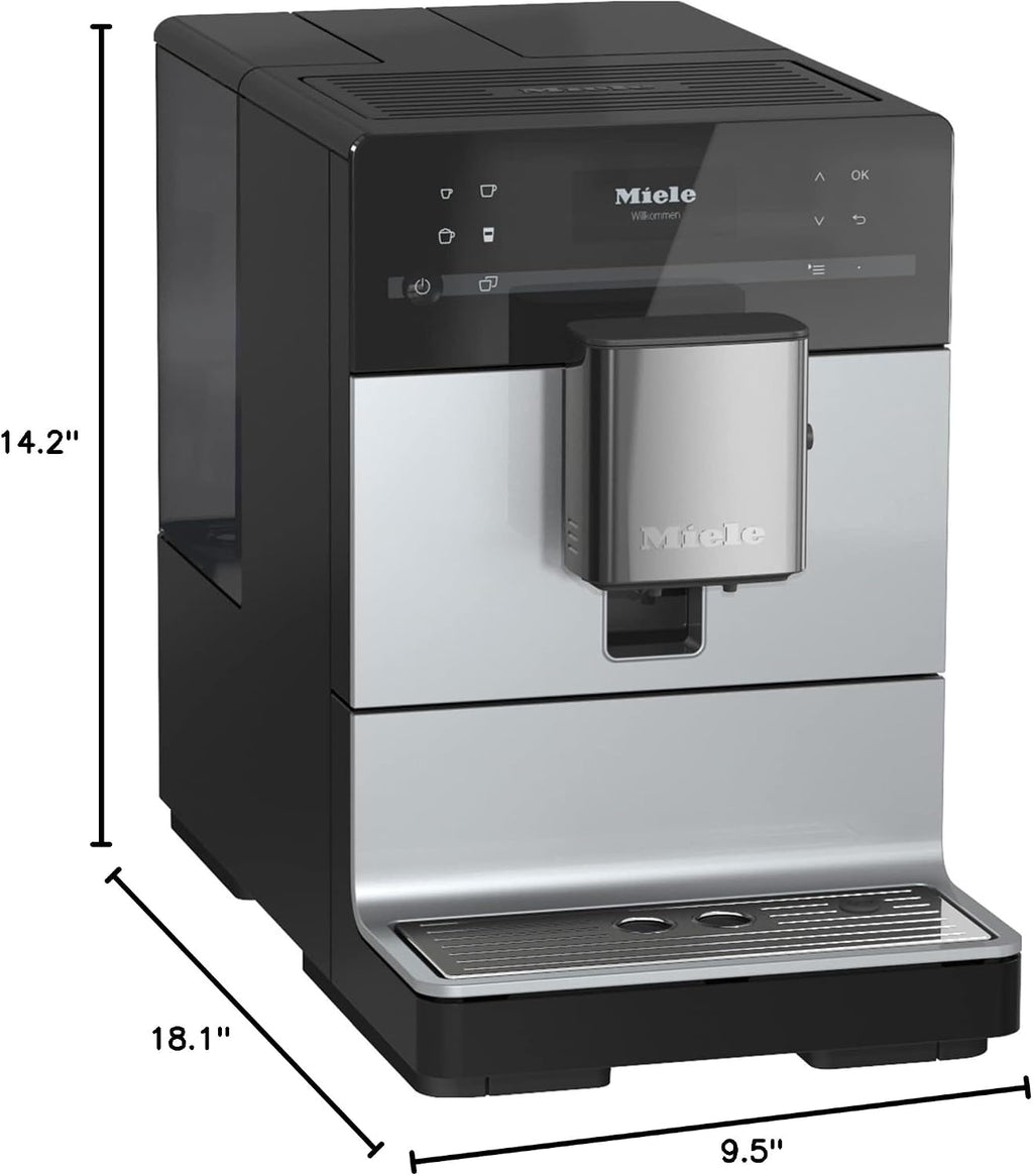 Miele CM 5510 Silence Automatic Coffee Machine - With OneTouch for Two, AromaticSystem, Individual Profile Settings, and Cleaning Programs, in AluSilver Metallic Finish