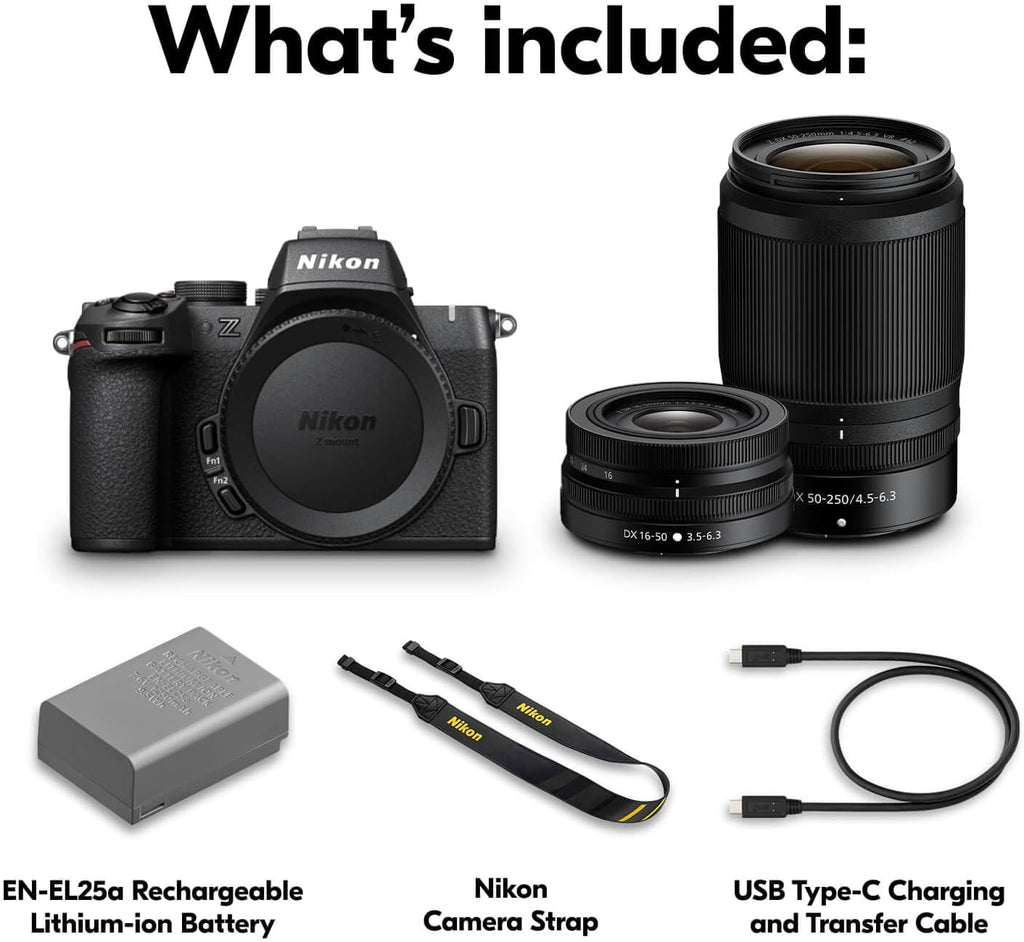 Nikon Z50 II with Two Lenses | Compact mirrorless Stills/Video Camera with Easy Color presets and Wireless Photo Sharing | USA Model