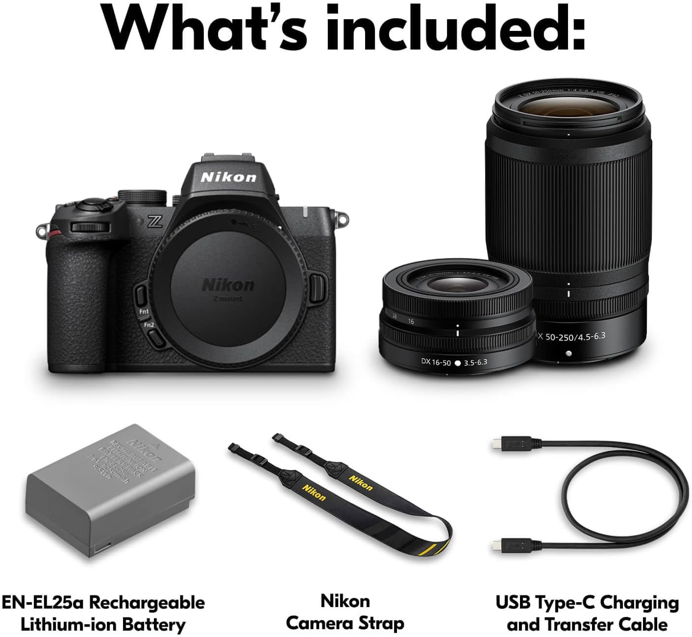 Nikon Z50 II with Two Lenses | Compact mirrorless Stills/Video Camera with Easy Color presets and Wireless Photo Sharing | USA Model