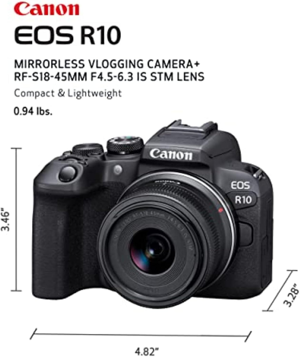 Canon EOS R10 Mirrorless Camera with RF-S 18-45mm Lens Kit