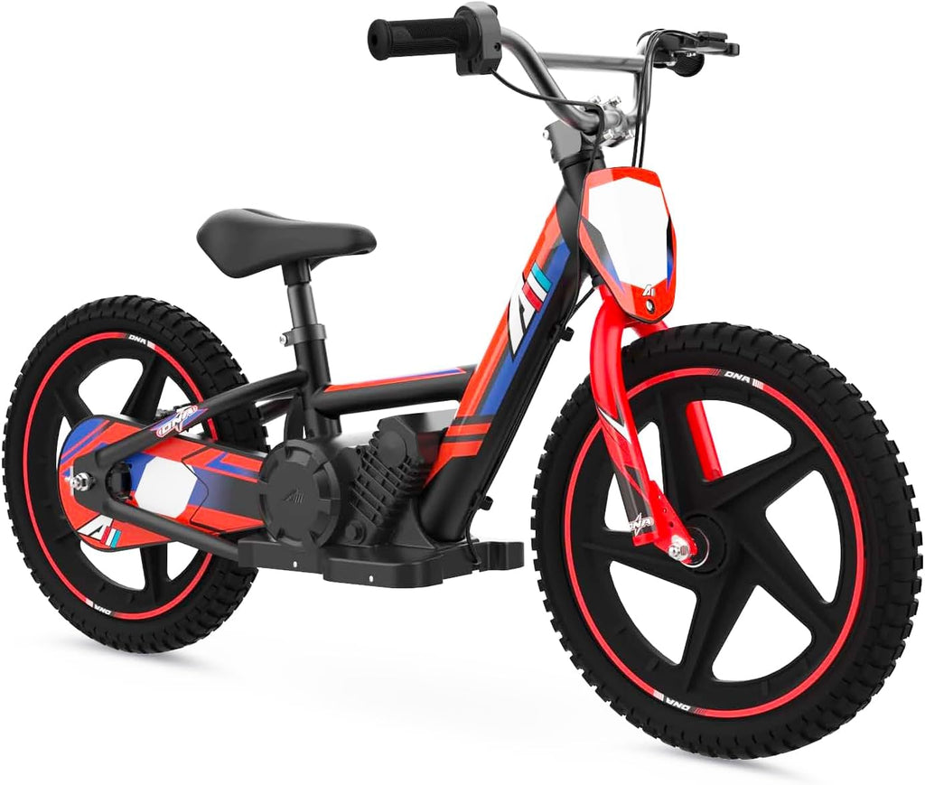 AIII Lightweight Electric Dirt Bike for Kids, 170/340W Electric Motorcycle Up to 10/12MPH, 24V Detachable Battery, Hand-Operated Dual Brakes Electric Balance Bike for Ages 3-6/5-12