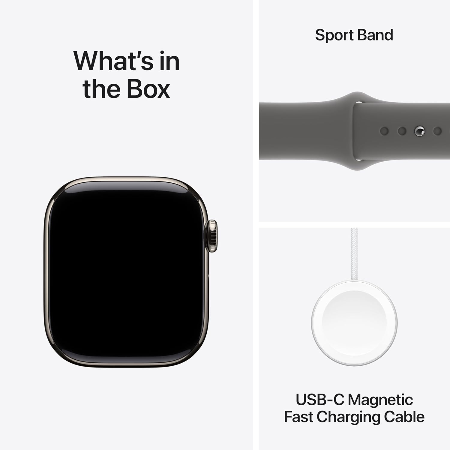 Apple Watch Series 10 [GPS + Cellular 42mm] with Natural Titanium Case with Stone Grey Sport Band - S/M. Fitness Tracker, ECG App, Always-On Retina Display, Water Resistant with AppleCare+ (2 Years)