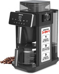 Gourmia 10 Cup Grind & Brew Coffee Maker - Built-In Burr Grinder, 3 Brew Strengths, Programmable Digital Display, Pause & Serve, Keep Warm, Auto Shut Off, Black