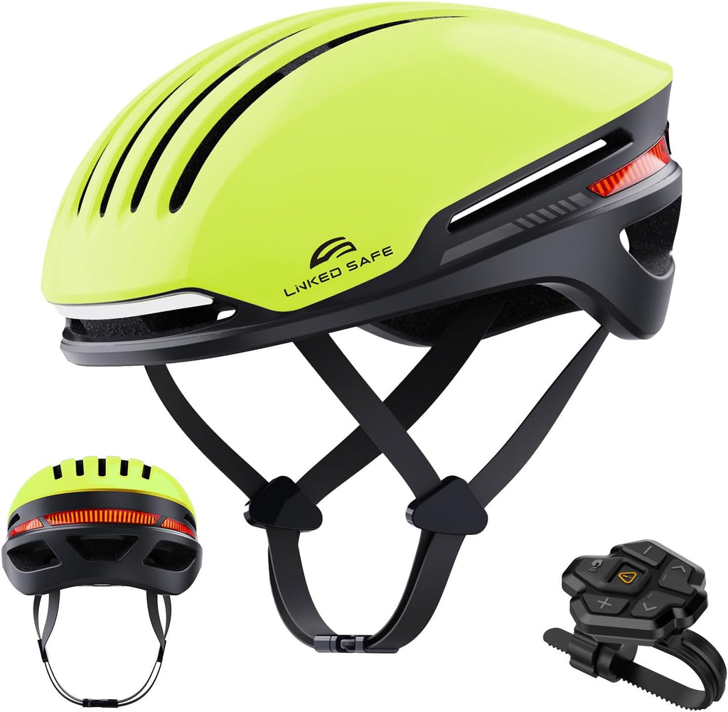Bike Helmet with Bluetooth, Smart Bike Helmet for Adults Men Women with Built-in Speakers, Auto Brake Blinker, Front and Rear LED Turn Signals Remote Control, Smart Cycling Helmet.