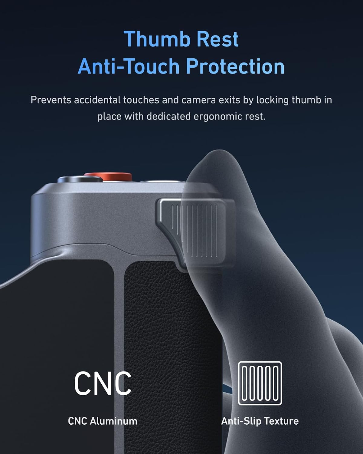 TELESIN Master Grip Universal for iPhone/MagSafe, Magnetic Phone Camera Grip with C03 Selfie Light Creator Kit Built 3200mAh Battery Wireless Charging -【Graphene Case Only for iPhone 17 Pro Max】