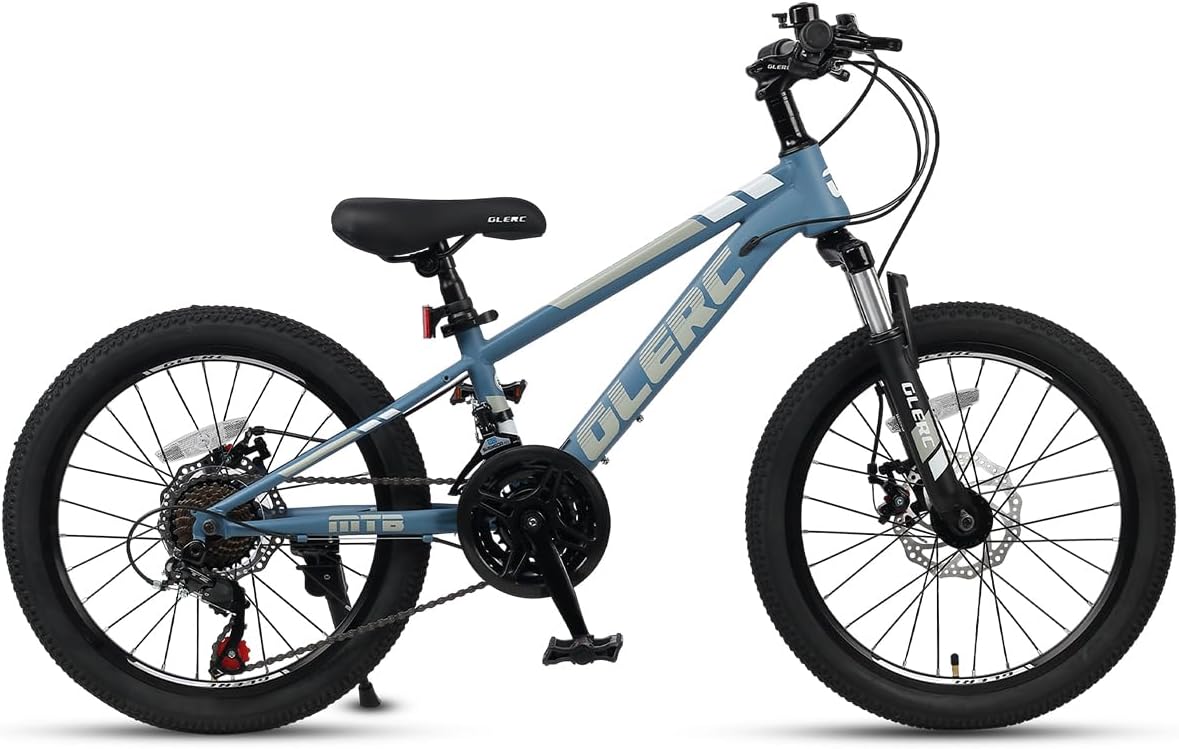 Glerc 20 24 Inch Kids Bike, Kids Mountain Bike for Boys and Girls Ages 6-15, 21-Speed Skyline Bicycle with Front Suspension and Disc Brakes, Multiple Colors