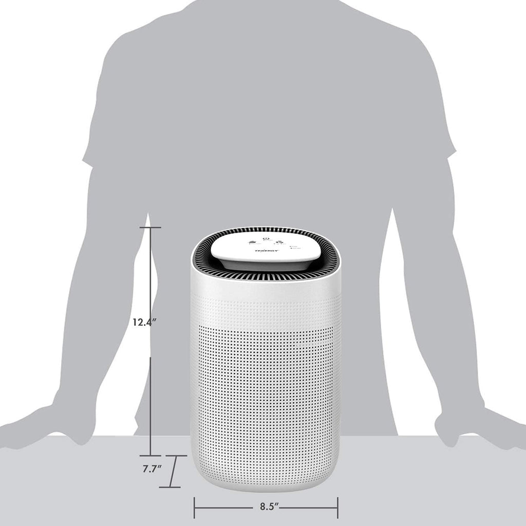 Tenergy Sorbi Dehumidifier w/Air Purifying Function and 3-Pack Replacement H13 Medical Grade Hepa Filter, Ultra-Quiet, Adjustable Air Speeds, and Touch Control