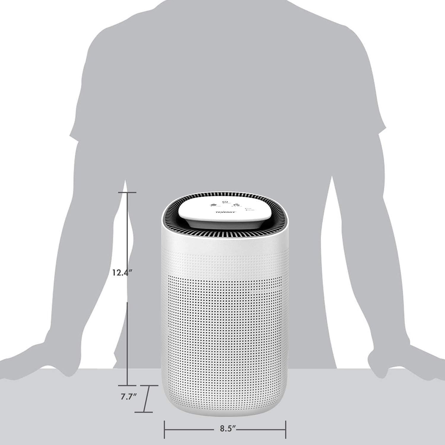 Tenergy Sorbi Dehumidifier w/Air Purifying Function and 3-Pack Replacement H13 Medical Grade Hepa Filter, Ultra-Quiet, Adjustable Air Speeds, and Touch Control