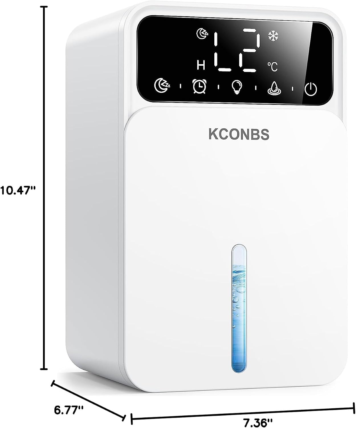 Dehumidifier, Dehumidifiers for Home, 60 OZ Water Tank, 500 sq.ft Dehumidifier for Bathroom, Bedroom, Basement with Auto Shut Off, Timer, 7 Colors LED Light (White)