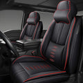Front Seat Covers for Toyota Highlander 2001-2024,Leather Car Seat Covers,Interior Accessories Seat Covers,Waterproof Car Seat Protectors for Highlander(Black Red,Deluxe)