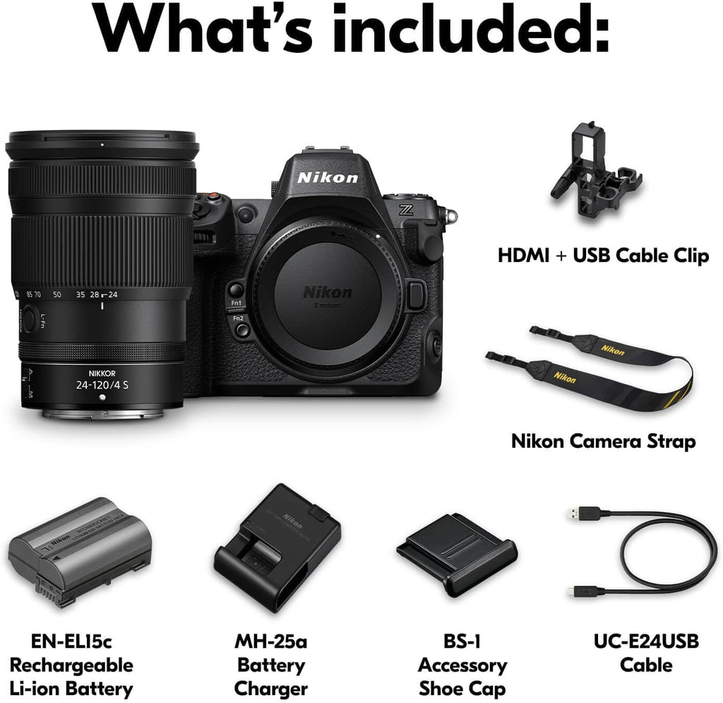 Nikon Z 8 with Zoom Lens | Professional full-frame mirrorless hybrid stills/video hybrid camera with 24-120mm f/4 lens | Nikon USA Model