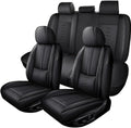 Full Set Seat Covers for Honda CR-V 2007-2025 2026,Leather Car Seat Covers,Soft Interior Accessories Seat Cushion Cover,Waterproof Automobile Seat Protectors for CR-V(Black,Standard)