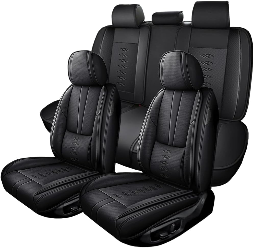 Full Set Seat Covers for Honda CR-V 2007-2025 2026,Leather Car Seat Covers,Soft Interior Accessories Seat Cushion Cover,Waterproof Automobile Seat Protectors for CR-V(Black,Standard)