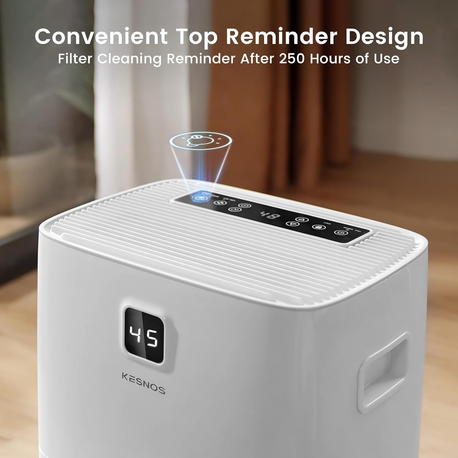 Kesnos 150 Pints Dehumidifier for Basement & Home with Drain Hose, Front LED Display and 2.11 Gal Water Tank, Ideal for Spaces up to 7,500 Sq. Ft., Featuring Auto Defrost & Timer