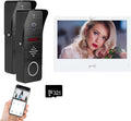 Ring Doorbell Wired,1080P Doorbell Camera(B),Indoor Outdoor Camera,10 Inch Monitor (W) Ring Video Doorbell with Night Vision,Dual-Way Intercom for Villa House Office Apartment (2 Bell +1 Screen)