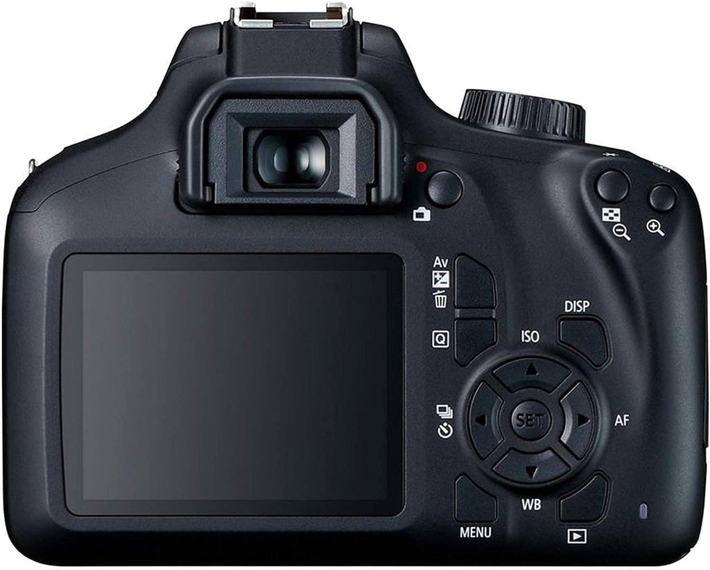 Canon EOS 4000D / Rebel T100 DSLR Camera w/EF-S 18-55mm f/3.5-5.6 Lens 3 Lens Kit Bundled with 128GB Memory + Wide Angle Lens + Telephoto Lens + Flash + More (Renewed) Black