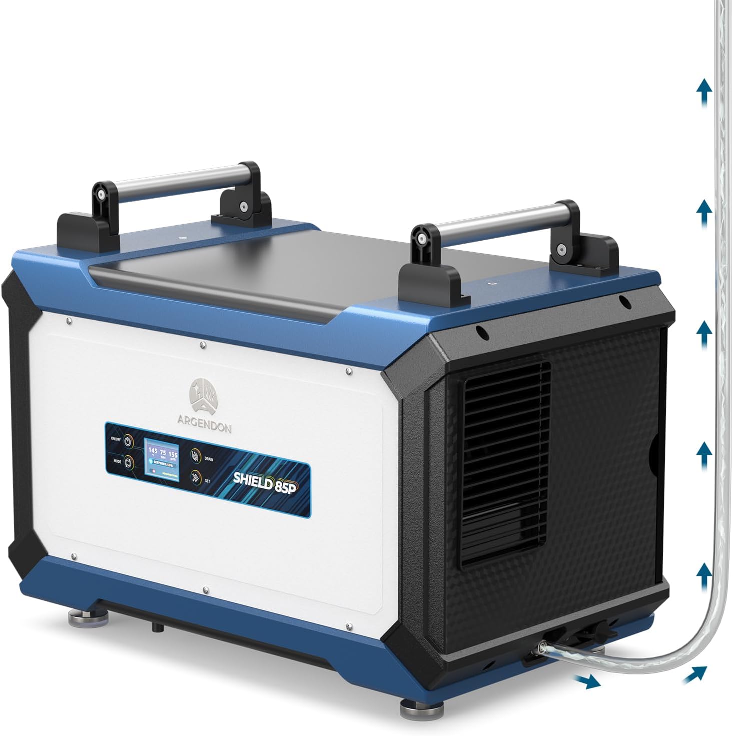 ARGENDON 180 Pints Commercial Dehumidifier with Pump for Crawl Space, Industry Water Damage Unit for up to 2,300 sq ft Large Space, Job Sites, Basement, Auto Defrost, 5 Years Limited Warranty