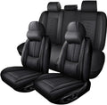 Full Set Seat Covers for Chevrolet Blazer EV 2024 2025,Leather Car Seat Cover,Soft Seat Cushion Covers with Airbag,Waterproof Automobile Seat Protectors for Blazer EV(Black,Deluxe)