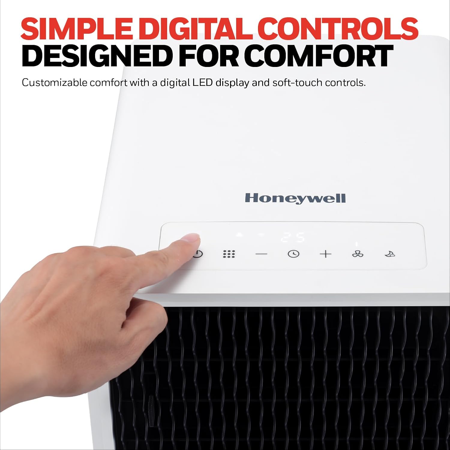 Honeywell 13,500 BTU Ultra Slim Portable AC with Fan, Dehumidifier – Cools Up to 660 Sq. Ft., HX4CESAWG0