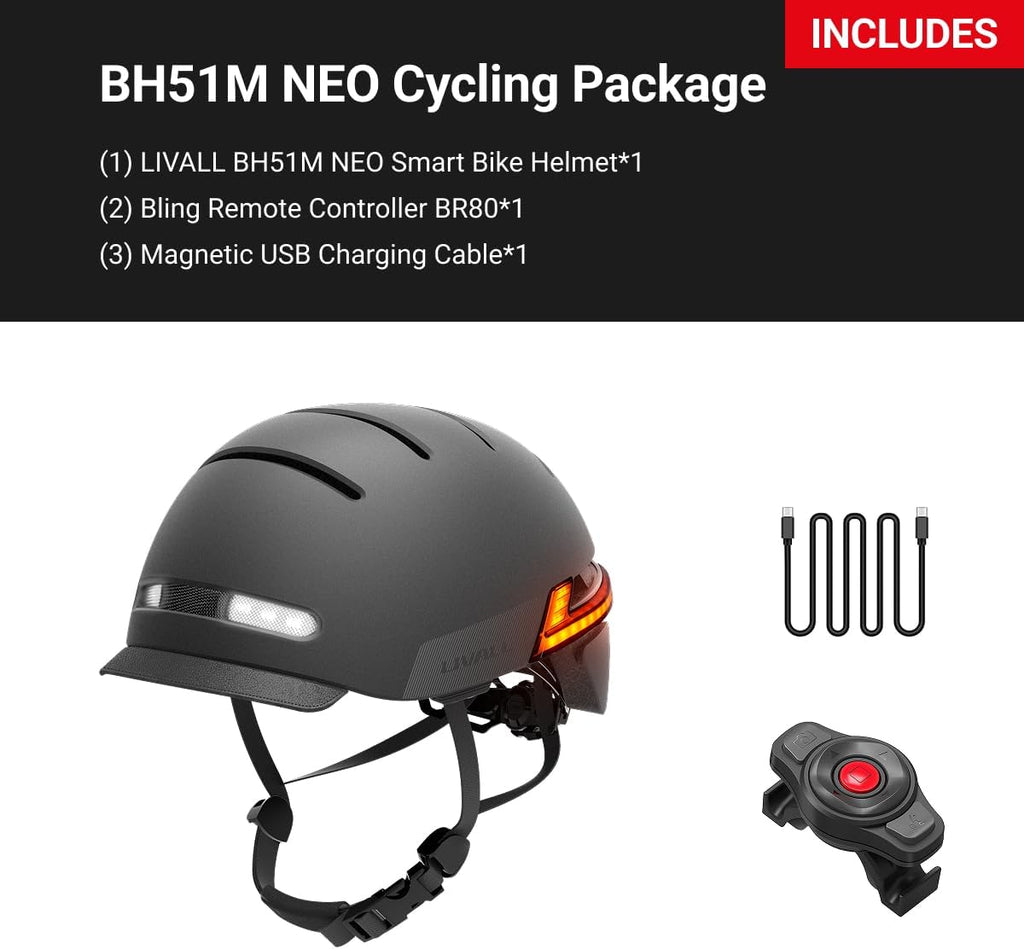 LIVALL BH51M Neo Smart Bluetooth Bike Helmet with Speakers & Built-in Microphone