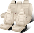 Fit for Toyota Highlander 2001-2025 Custom Seat Covers, PU Leather Car Seat Covers, Full Coverage Protection, Thick Cushioning Seat Protectors(Luxury Full Set/Beige)