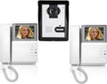 Wired Video Intercom Doorbell System 4.3 Inches HD LCD 2- Monitor Video Door Phone Bell Kits IR Night Vision Indoor Outdoor Camera DoorBell Intercom Doorphone Telephone Style 1V2