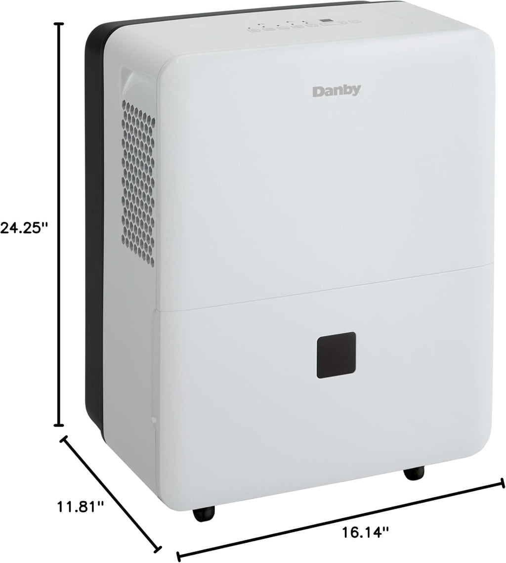 Danby DDR040BJ2WDB 40 Pint Dehumidifier with Smart Dehumidify in White ENERGY STAR Most Efficient 2022 Recognition
