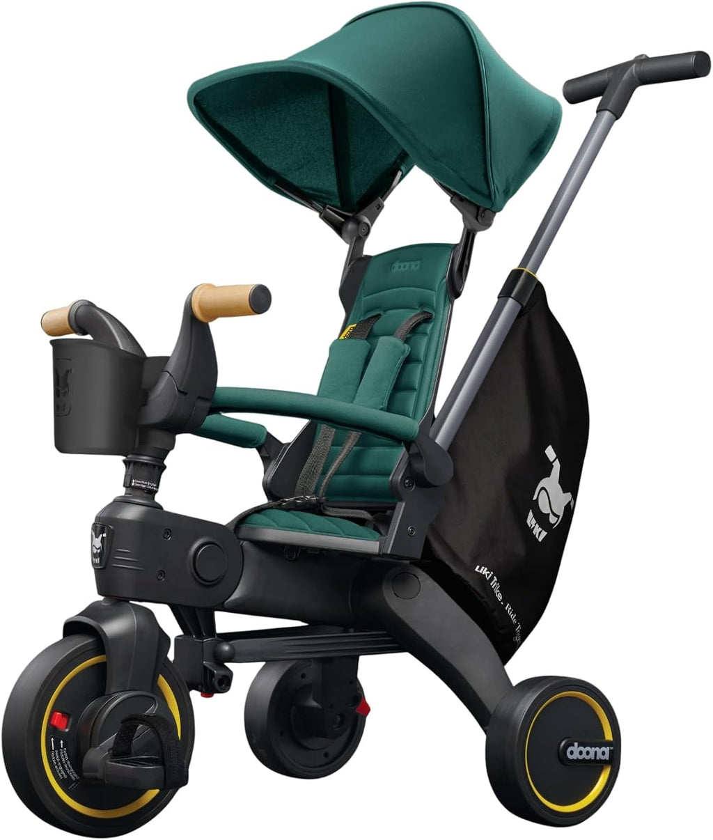 Doona Liki Trike S5, Racing Green - 5-in-1 Compact, Foldable Tricycle - Suitable for Toddlers 10 to 36 Months
