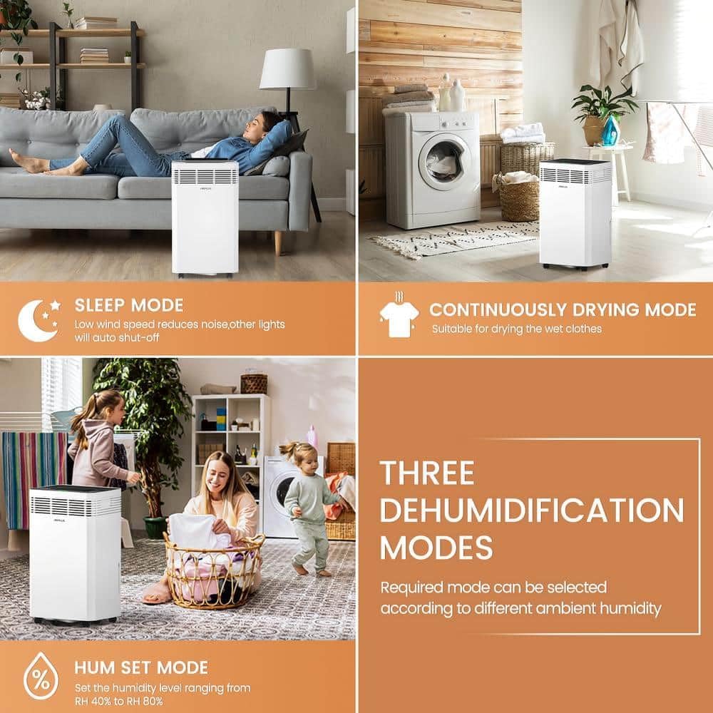 AIRPLUS 6000 Sq. Ft Dehumidifiers for Home, 135 Pints Dehumidifier for Basement with Drain Hose, Continuous Drainage, Intelligent Humidistat, Dehumidifier for bathroom, bedroom, Large Room