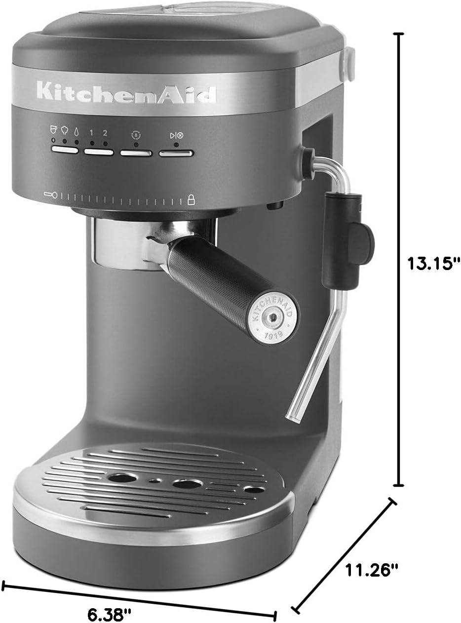 KitchenAid Semi-Automatic Espresso Machine - KES6403, Charcoal Grey