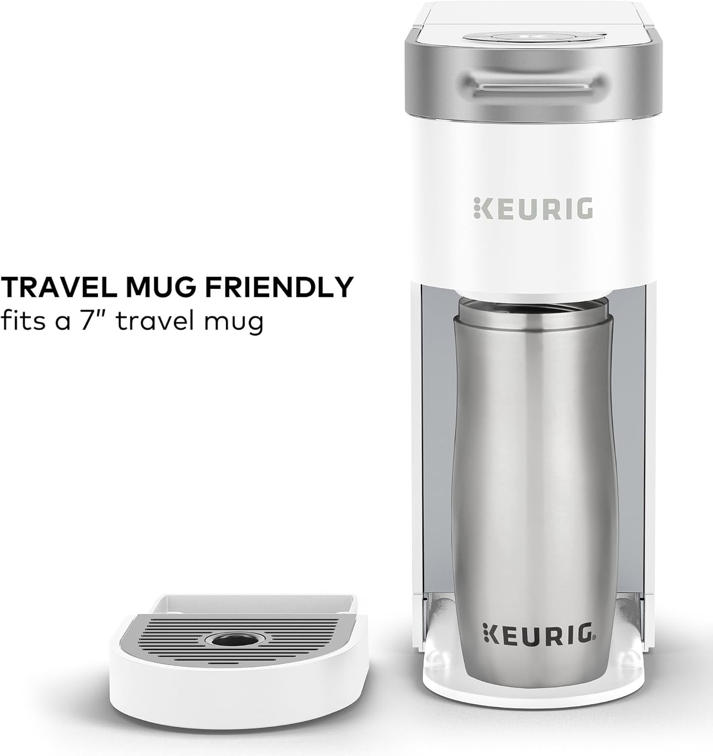 Keurig K-Slim Single Serve K-Cup Pod Coffee Maker, Multistream Technology, 3 Brew Sizes, Slim and Sleek Design, 46oz Removable Reservoir, White