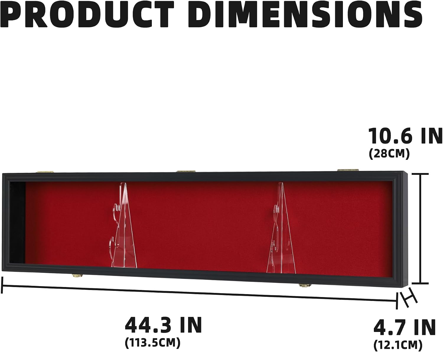 Sword Saber Display Case Cabinet Stand Holder Lightsaber Shadow Box Wall Mount Lockable with 98% UV Protection Red Color Felt (Black)