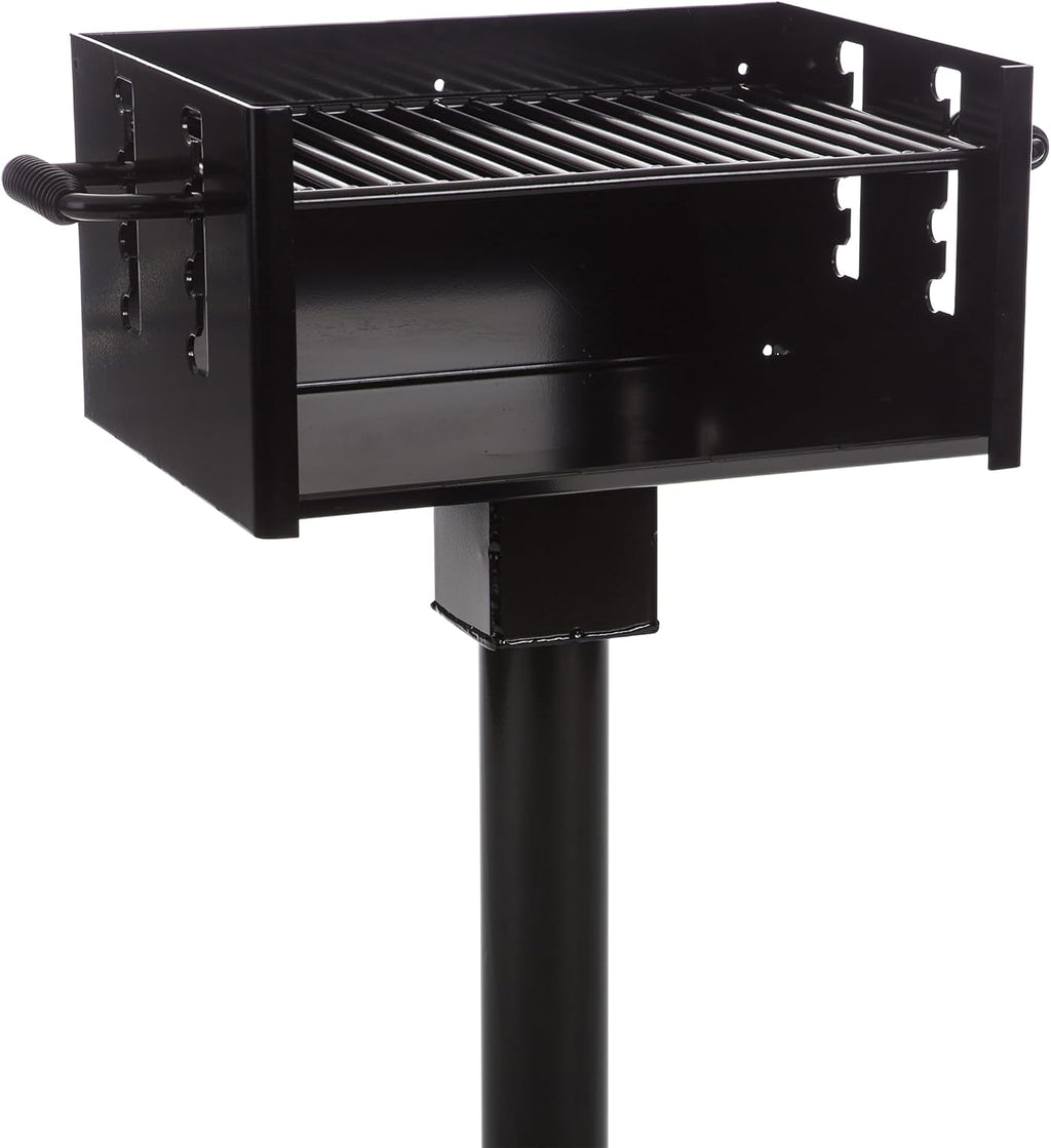 Commercial Grade Park Grill – Heavy-Duty Steel with 300 Sq Inch Cooking Grate, 360° Swivel Post, Made in the USA by Jamestown Advanced Products