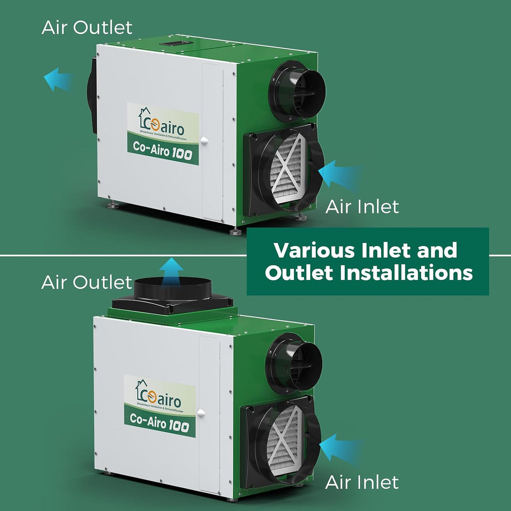 Whole House Dehumidifier, 180 Pint with Fresh Air Function with Controller, Commercial Dehumidifier with Drain Hose Up to 2300 sq. ft. for Grow Tent, Whole House, Commercial, Basement
