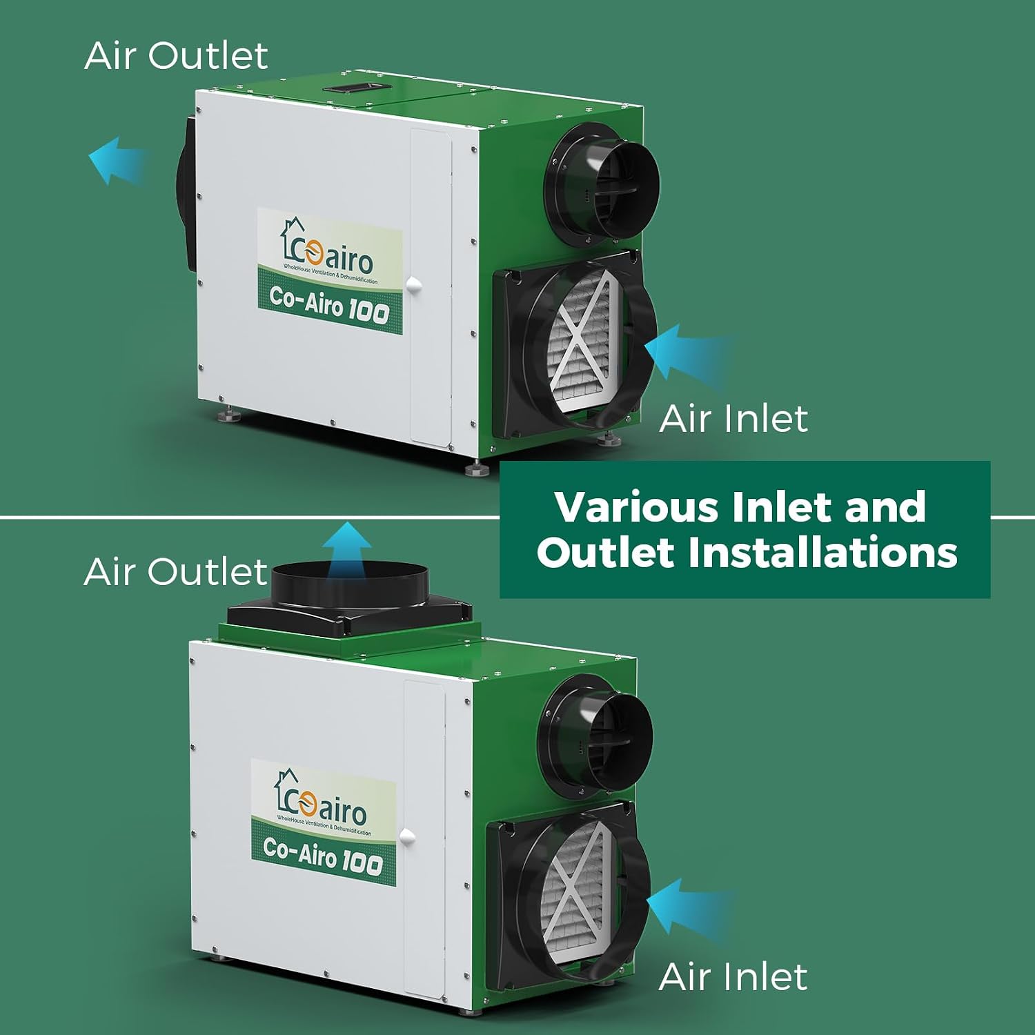 Whole House Dehumidifier, 180 Pint with Fresh Air Function with Controller, Commercial Dehumidifier with Drain Hose Up to 2300 sq. ft. for Grow Tent, Whole House, Commercial, Basement