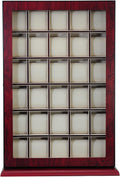TIMELYBUYS 30 Piece Cherry Wood Watch Display Wall Hanging Case and Storage Organizer Box and Stand Father's Day