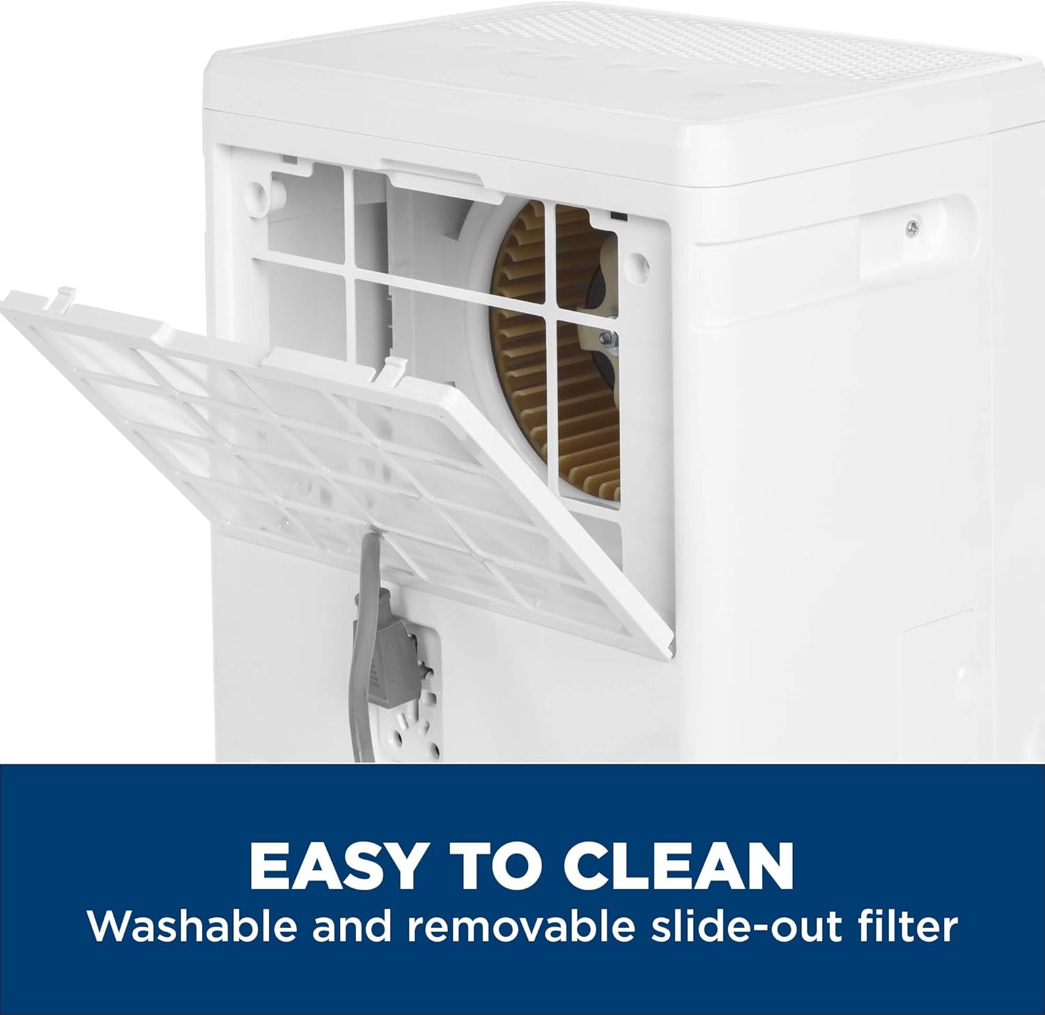 GE Portable Dehumidifier, 50 Pint Daily Output with Smart Dry for Wet Spaces, Drain Hose for Auto or Manual Drainage, Ultra Quiet, Perfect for Basement, Bedroom, Bathrooms, White