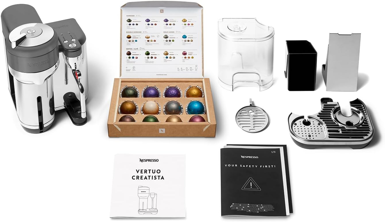 Nespresso Vertuo Creatista Coffee and Espresso Maker by Breville, Black Stainless Steel