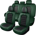 Car Seat Cover Fit for Mini Cooper 2002-2012,Compatible Airbag Non-Slip Waterproof Seat Cover,Car Seat Protector Premium Interior (Standard 5 Seats,Black Green)