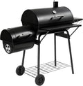Outvita Charcoal Grill with Offset Smoker, Barrel Barbecue Smoker Grill with Spacious Cooking Area for BBQ, Backyard Patio Picnic Parties Camping, Black