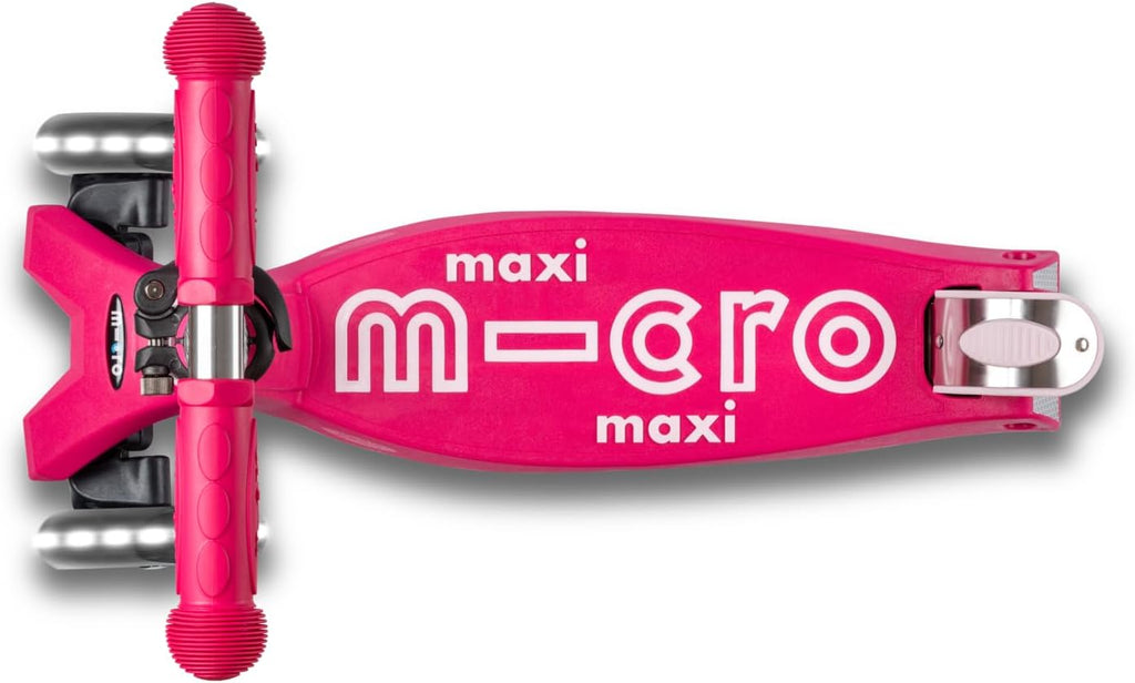 Micro Kickboard | Maxi LED Kids Scooter for Ages 5-12 | Children up to 110 lbs | 3 Wheel Lean-to-Steer Design | Adjustable T Bar | Smooth Ride, Motion Activated PU LED Wheels | Swiss Design