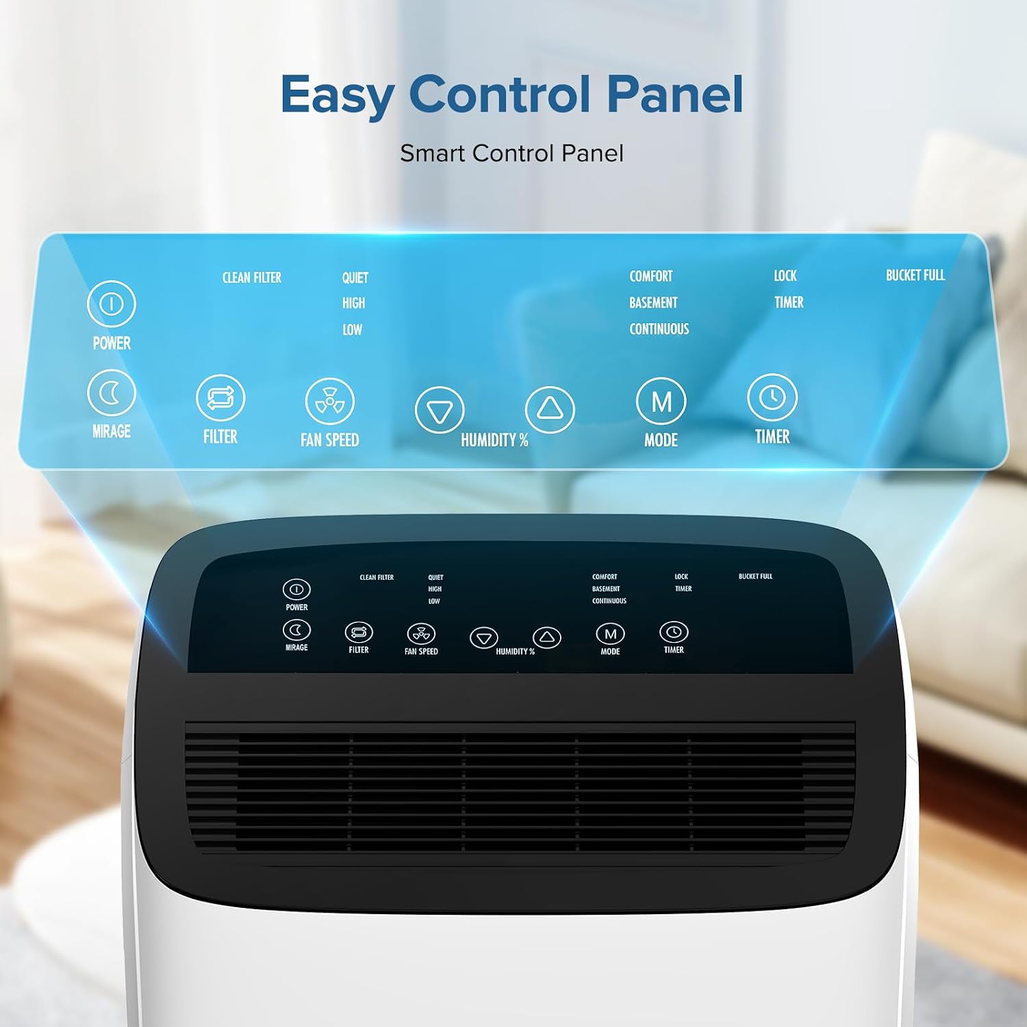 150 Pint Dehumidifier for Basement and Home, Covers up to 6,500 Sq. Ft Rooms, High-Efficiency Compressor Dehumidifier with Drain Hose and 2.11 Gallons Water Tank, Auto Shut-Off, 24HR Timer