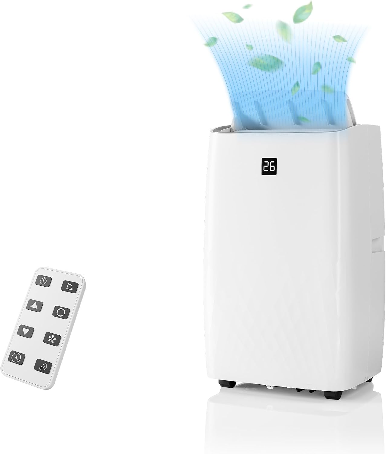 Garvee 12000 BTU Portable Air Conditioners with Dehumidifier and Fan Mode, Portable AC with 24H Timer & Remote Control, AC Unit for Home, Office, School, White